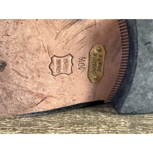 Stacy Adams Genuine Snake Skin Men's Size 10.5 Black Lace up Dress Shoes - Picture 8 of 9